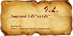Imgrund László névjegykártya